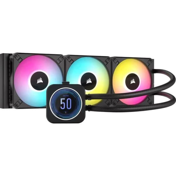 CORSAIR - H150i ELITE LCD XT - Allt-i-ett vattenkylningssats - 360 mm kylare - Svart - (CW-9060075-WW) Svart