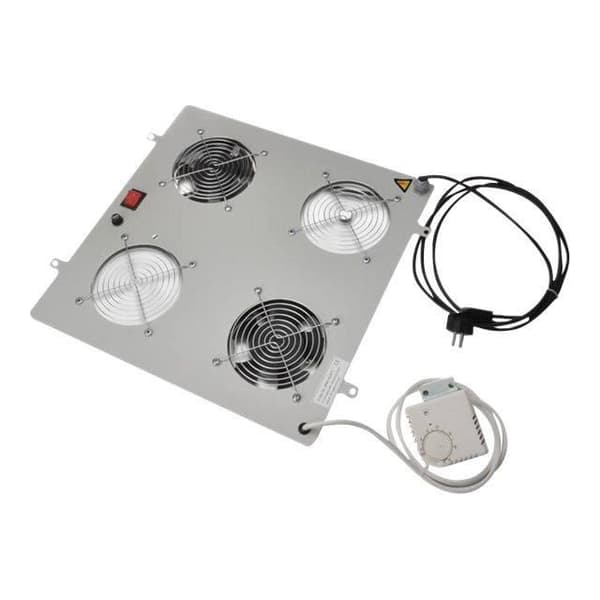 Digitus DN-19 FAN-2-N Rackfläktlåda med 2 kylfläktar, termostat ljusgrå, RAL 7035 19"