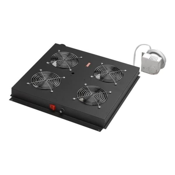Digitus DN-19 FAN-4-B-N - Rack topp med 2 fläktar - med 4 kylfläktar - svart, RAL 9005 - 19"