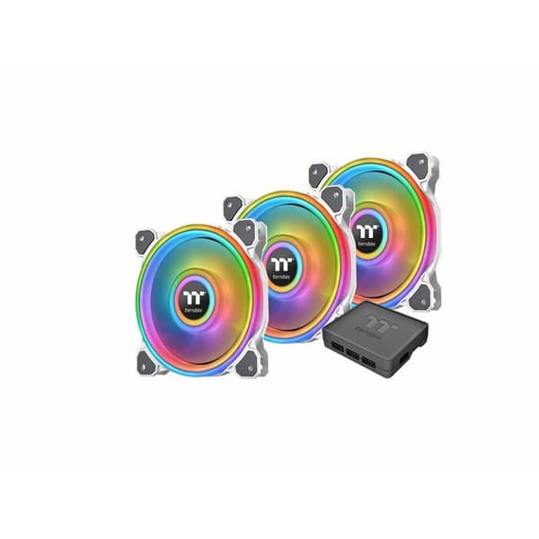 Thermaltake Riing Quad 12 RGB Kylarfläkt TT Premium Edition 3-pack - Vit/fodral Fläkt - CL-F100-PL12SW-A