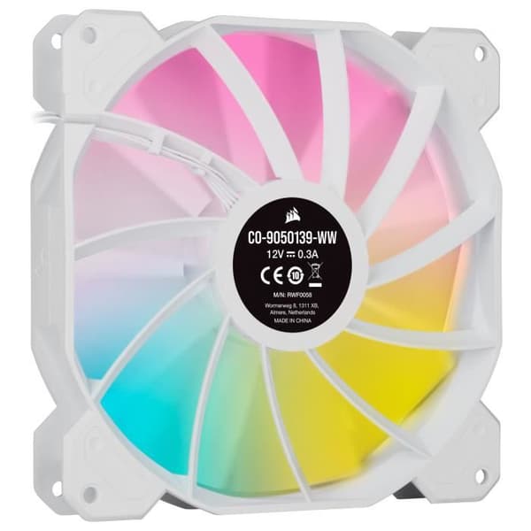 CORSAIR Fläkt SP-serien - Vit SP140 RGB ELITE - Diameter 140 mm - LED RGB - Fläkt med AirGuide - Dual Pack (CO-9050139-WW)
