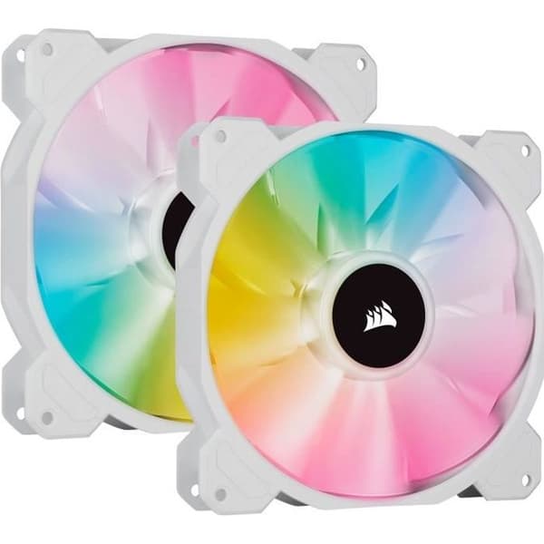 CORSAIR Fläkt SP-serien - Vit SP140 RGB ELITE - Diameter 140 mm - LED RGB - Fläkt med AirGuide - Dual Pack (CO-9050139-WW)