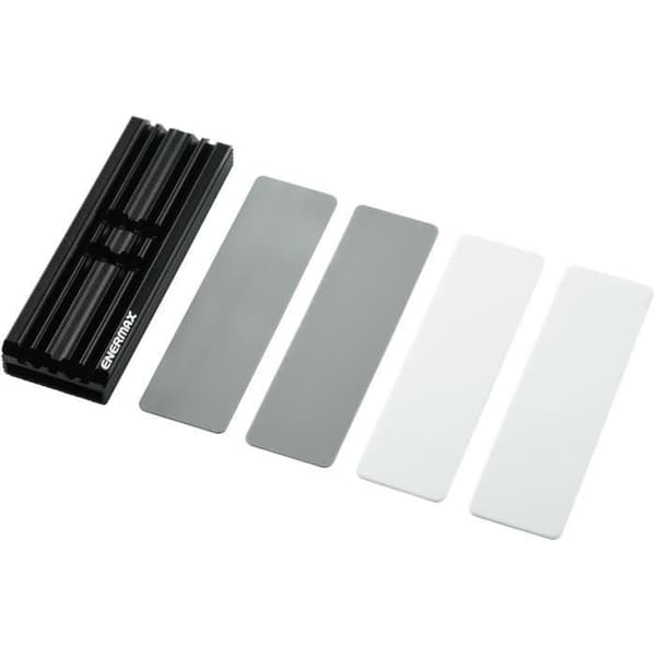 Kylfläns kylare - ENERMAX - ESC001 - Smal chipset för M2 2280 SSD med 4 silikon kylflänsar - Svart