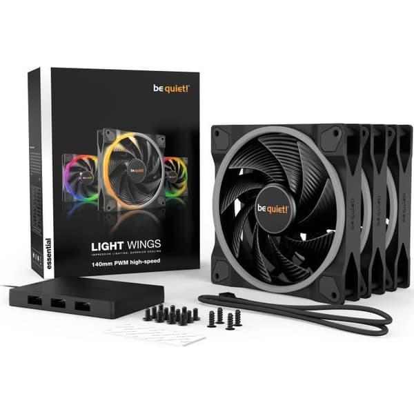 Var lugn! Light Wings 140 mm PWM 3-pack höghastighetsfläkt (BL079)