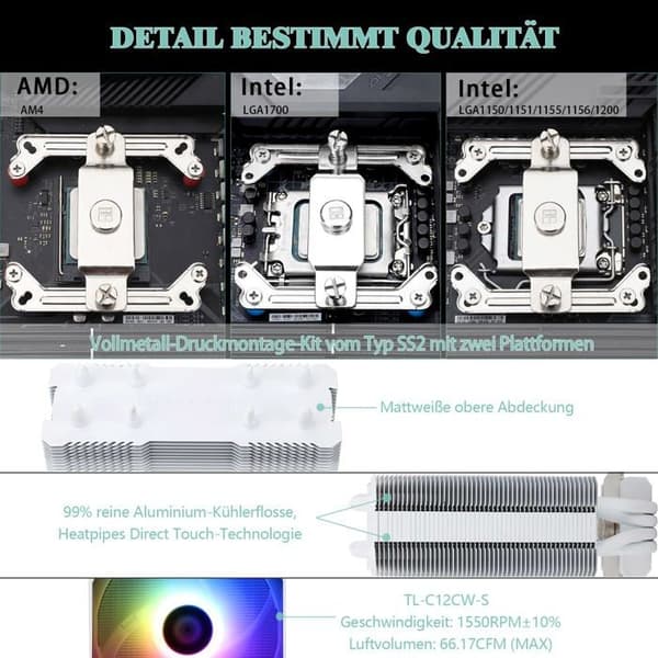 Kyla - ventilation - vattenkylning Thermalright - AX120 SE Vit-1700-d5