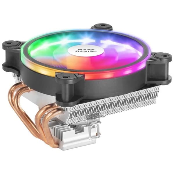 Mars Gaming MCPU220 - Svart Dual ARGB CPU-kylare - TDP 140W - Tyst PWM