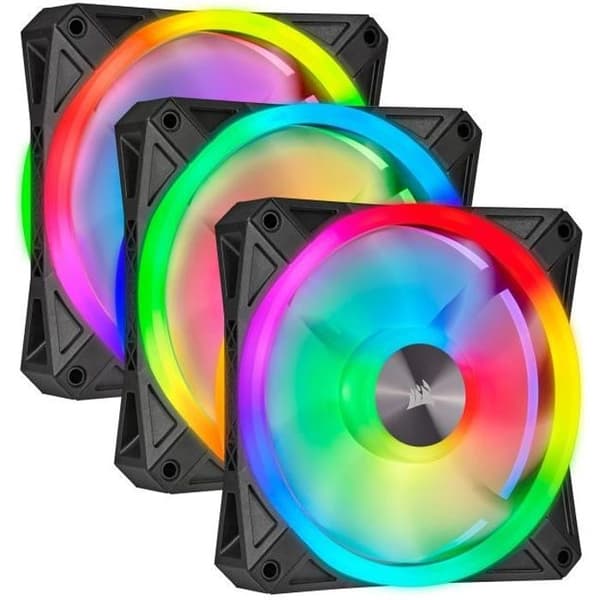 CORSAIR iCUE QL120 RGB Fläkt - Diameter 120 mm - Fläktsats RGB + Lighting Node CORE (CO-9050098-WW)