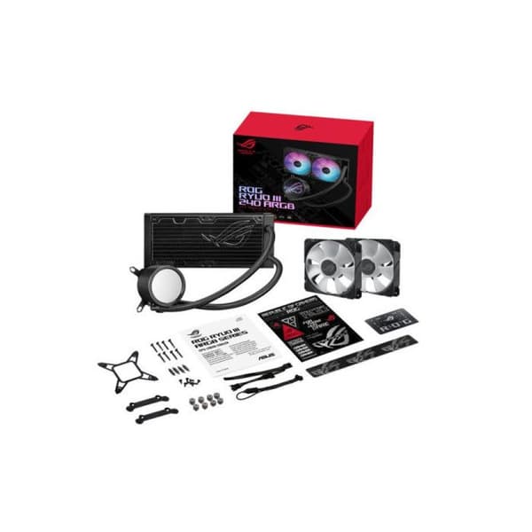 Flytande CPU-kylare - Asus - ROG Ryuo III 240 ARGB - Vit - Asetek 8:e generationens pump - Anime Matrix LED-skärm