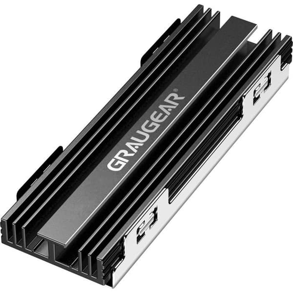 Kylfläns - GRAUGEAR - M.2 NVMe 2280 - Passiv - Aluminium - PlayStation 5-kompatibel Svart, Silver