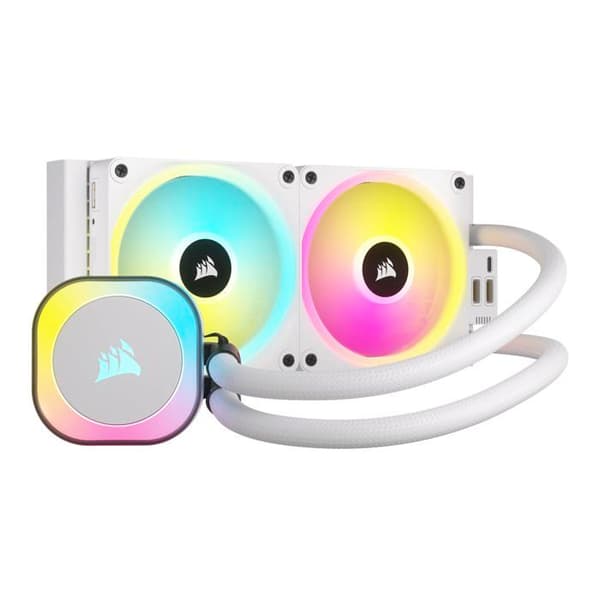 Komplett vattenkylning - CORSAIR - iCUE LINK H100i RGB White AIO - CPU-kylning - 240 mm Vit