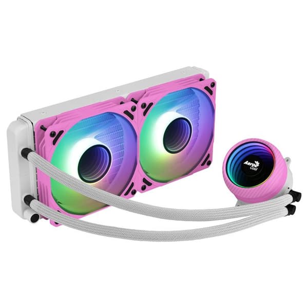 Vätskekylning - Aerocool - MIRAGEL240 - 400W TDP - 2 ARGB-fläktar 120mm - Rosa