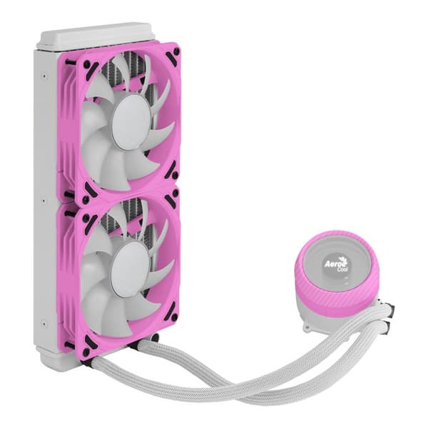 Vätskekylning - Aerocool - MIRAGEL240 - 400W TDP - 2 ARGB-fläktar 120mm - Rosa Svart