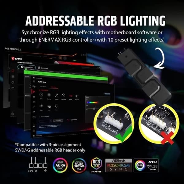 ENERMAX AQUAFUSION ADV 240MM ARGB WH ELC-AQFA240-SQA-W ENERMAX AQUAFUS