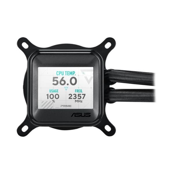 Vätskekylare - ASUS - Prime LC ARGB LCD - 2,3 tums LCD-skärm - Asetek-pump - ARGB-fläktar