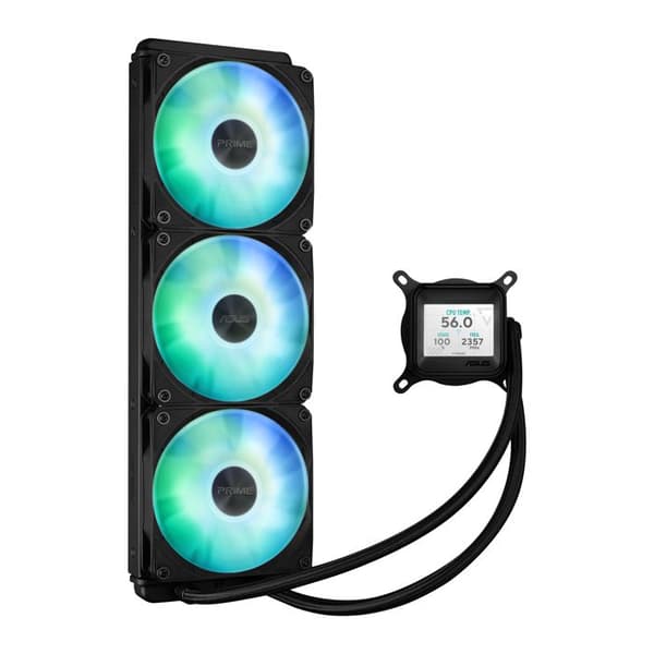 Vätskekylare - ASUS - Prime LC ARGB LCD - 2,3 tums LCD-skärm - Asetek-pump - ARGB-fläktar