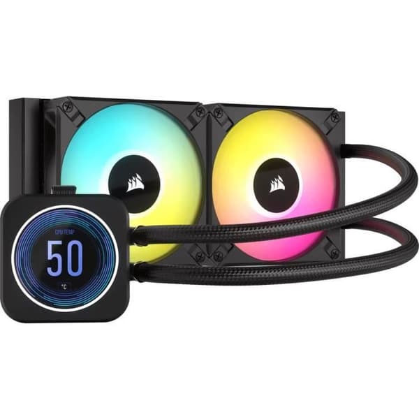 CORSAIR - H100i ELITE LCD XT - Allt-i-ett vattenkylningssats - 240 mm kylare - Svart - (CW-9060074-WW)