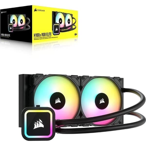 CORSAIR - H100x ELITE - Allt-i-ett vattenkylningssats - 240 mm kylare - Svart - (CW-9060065-WW2)