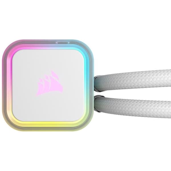 CORSAIR - iCUE H100i RGB ELITE - Flytande processorkylare - 2 120mm AF ELITE PWM-fläktar - Vit -