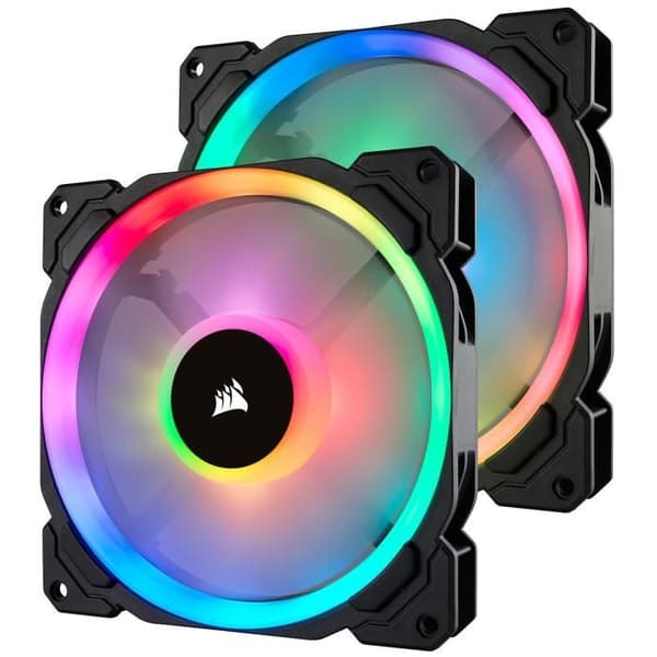 CORSAIR Lot of 2 fans LL140 RGB - Dual Light Loop LED 140mm - Lighting Node PRO (COR0843591032452)