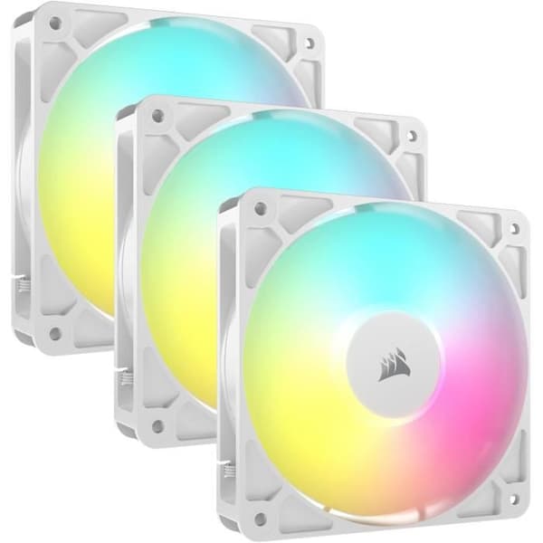 CORSAIR RS120 120 mm ARGB -tuuletin, 3 kpl - Valkoinen