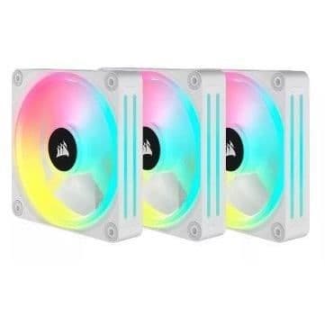 Tietokoneen tuuletus - CORSAIR - QX RGB -sarja - iCUE LINK QX120 RGB WHITE - 120mm - Aloituspakkaus
