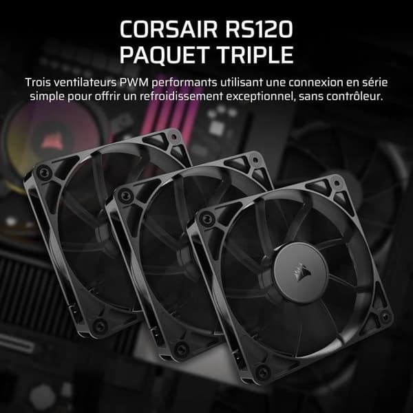 3 kpl 120 mm PWM-tuulettimia - CORSAIR - RS120
