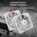 Pikkukuva 2 / 5: CORSAIR RS140 140 mm PWM -tuuletin, 2 kpl - Valkoinen