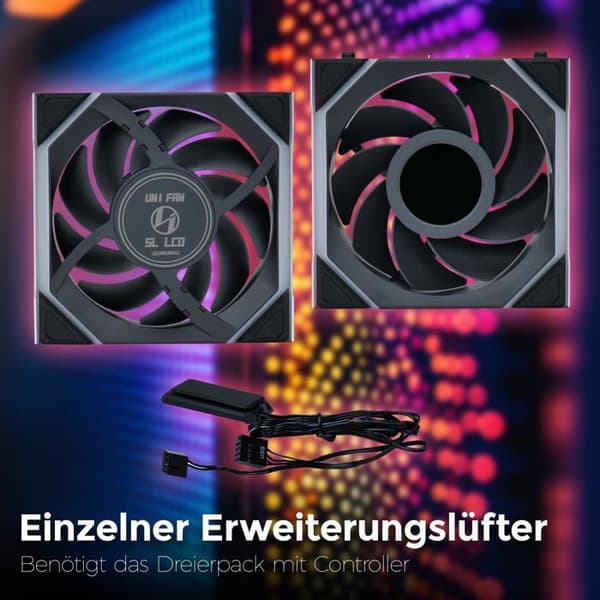 Fläkt 120mm - LIANLI - UNI FAN SL LCD ARGB - RGB-belysning - PWM-kontroll - Tyst