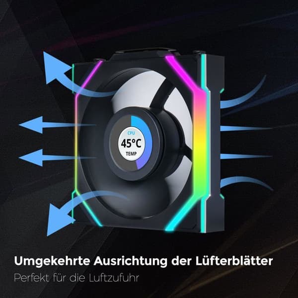 Fläkt 120mm - LIANLI - UNI FAN SL LCD ARGB - RGB-belysning - PWM-kontroll - Tyst