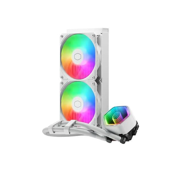 Cooler Master MasterLiquid 240 Core II CPU Vattenkylare - AIO Kylare 240mm (Max. 260W TDP), GR9 Dubbelkammarpump Vit