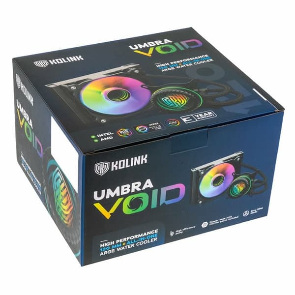 Kolink Umbra Void 120 AIO Processor Væskekølersæt 12 cm Sort 1 stk