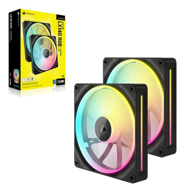 Corsair CO-9051028-WW Datorkylning Datorchassi Fläkt 14 cm Svart 2 st