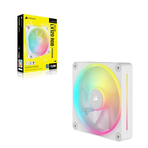 Corsair iCUE LINK LX120 RGB Datorchassifläkt 12 cm Vit 1 st