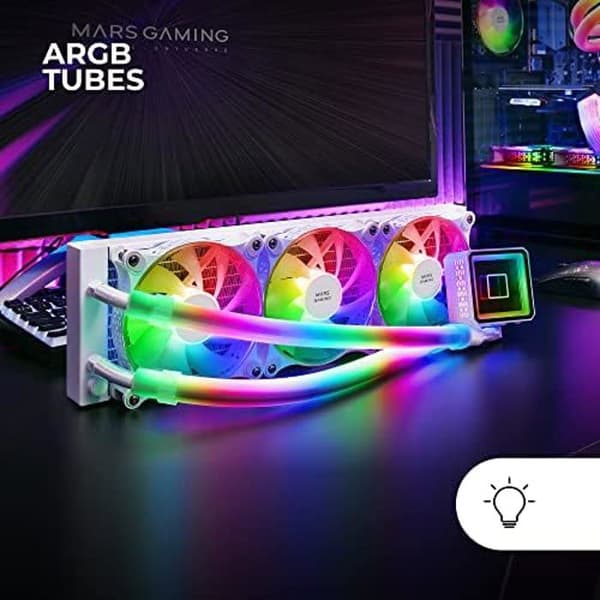 Mars Gaming ML-ULTRA360, Professionell CPU-vätskekylning, TDP 650W, Infinity Mirror, 3x FDB ARGB-fläktar