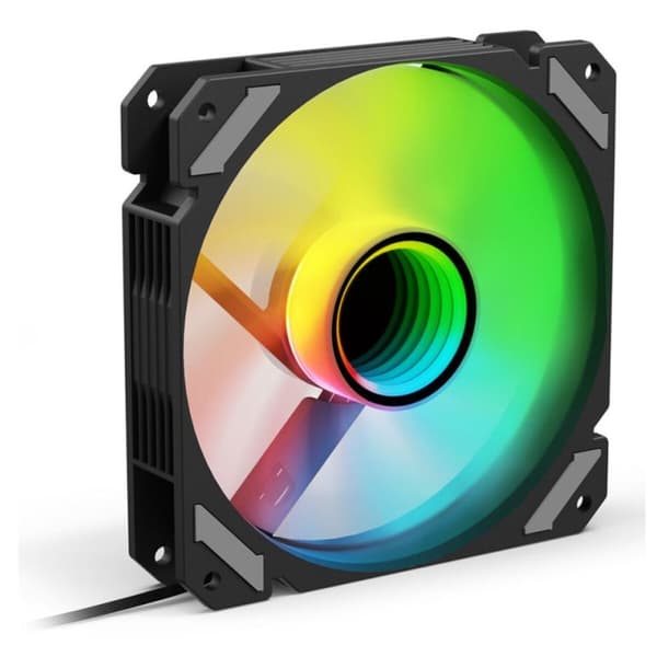 Boxventilator Sharkoon SHARK Mirror RGB PWM REVERSE Ø 12 cm Sort