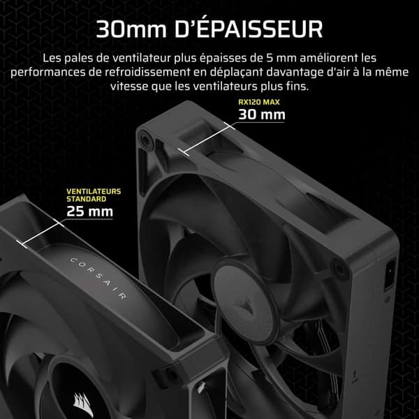 Vätskekylare - CORSAIR - iCUE LINK RX120 MAX - 120mm kylare - RGB-kontroll - Hög prestanda