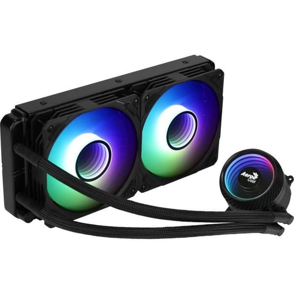 AEROCOOL Mirage L240 ARGB Svart - 240 mm CPU-vattenkylningssats - LGA1700-sats ingår Svart