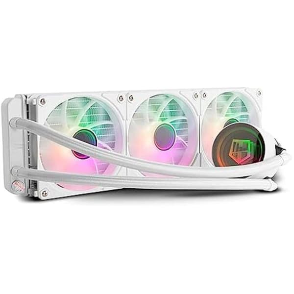 NOX XTREME PRODUCTS HUMMER M-360 - ARGB vätskekylning, Intel och AMD, 3 120 mm PMW kontrollfläktar, pump med effekt Vit