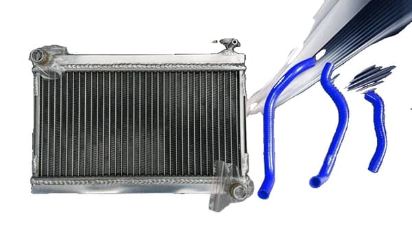 Aluminiumkylare för Honda FourTrax 250, Hållbar konstruktion, Effektiv kylning,Blå