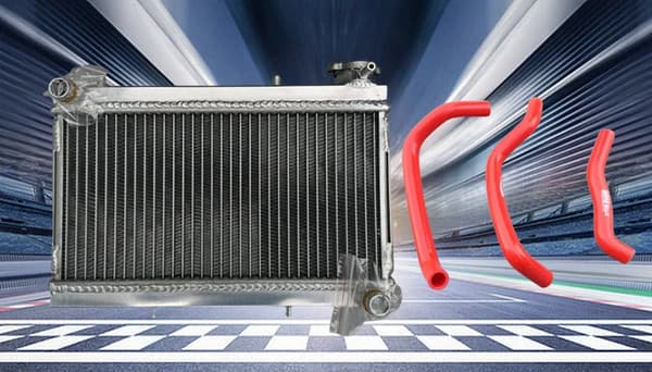 Aluminiumkylare för Honda FourTrax 250, Hållbar konstruktion, Effektiv kylning,Röd
