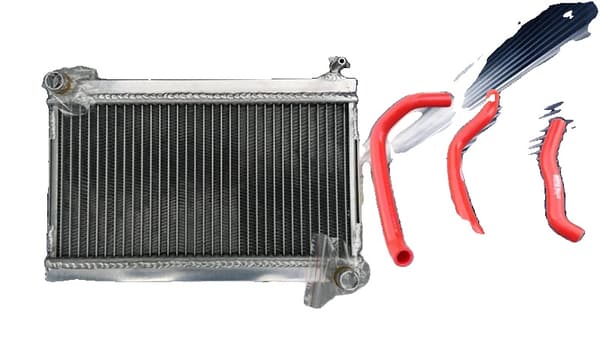 Aluminiumkylare för Honda FourTrax 250, Hållbar konstruktion, Effektiv kylning,Röd