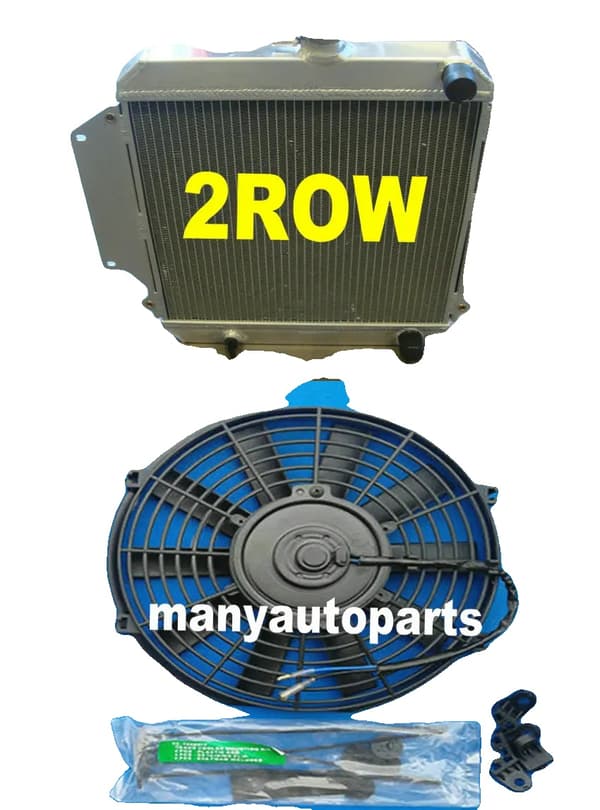 Aluminiumkøler og ventilator til Suzuki Sierra, passer til modeller fra 1981-1996, forbedret køleydelse, holdbar konstruktion.