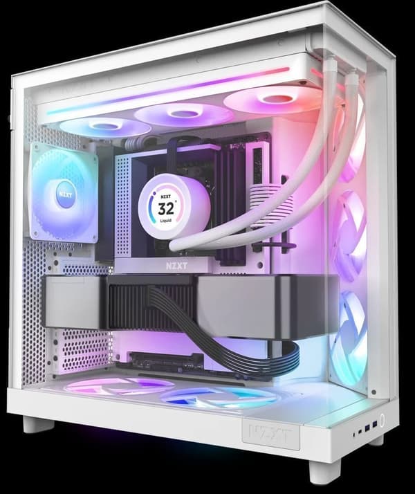 NZXT F360 RGB Core Unibody 360mm 3 x 120mm Vit Chassi fläkt