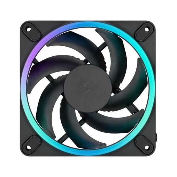 PC-fläkt - FRACTAL DESIGN - Momentum 12 RGB - FDB - ARGB Gen 2-ljusring - PWM-styrning - Svart