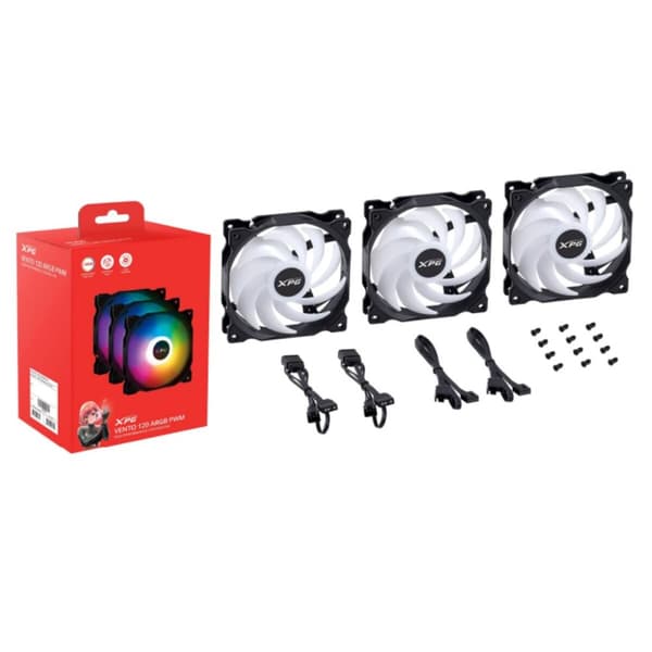 Lådfläkt XPG VENTO 120 ARGB PWM Ø 12 cm (3 antal) Svart