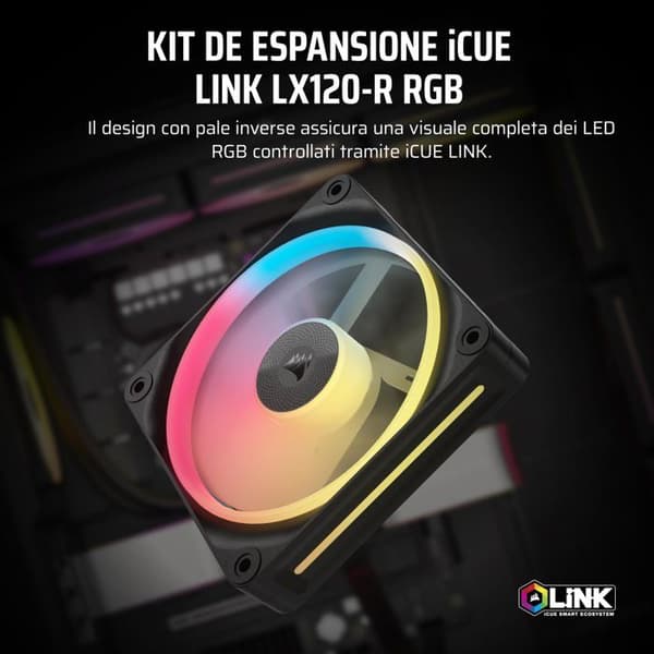 Refroidissement PC - CORSAIR - CO-9051049-WW - iCUE LINK LX120R RGB Enkelfläkt