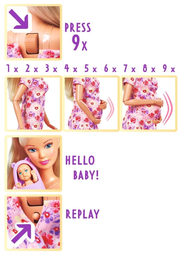 Steffi Love Hello Baby Gravid dukke med voksende mave