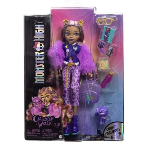 Monster High Clawdeen Wolf Doll med kæledyr