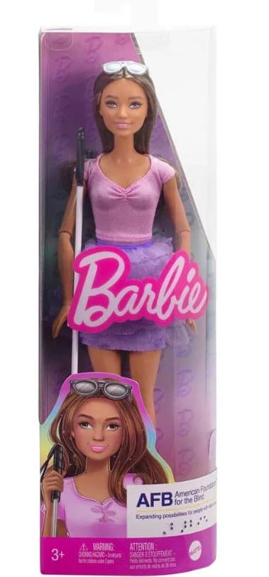 Barbie Fashionista Modedocka med Vit Käpp