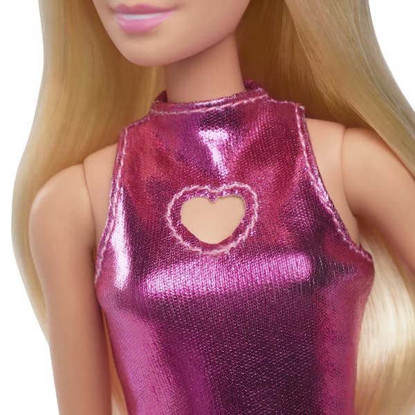 Barbie Fashionista motedukke rosa metallisk kjole